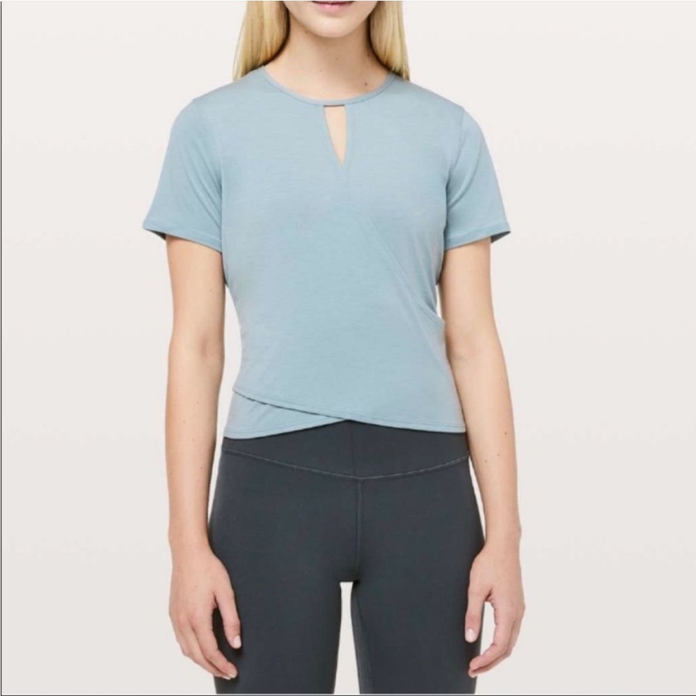 Lululemon Athletica Light Blue Keyhole Tee